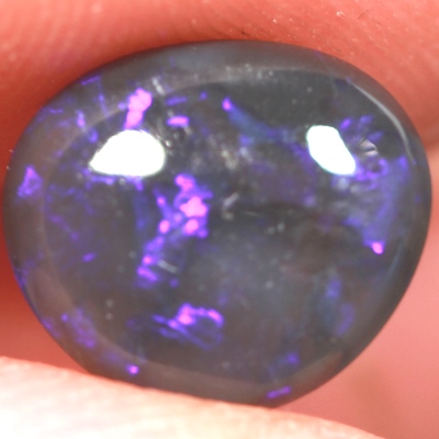 SOLID BLACK CRYSTAL OPAL Rich purple and violet